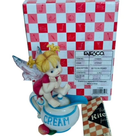 My Little Kitchen Fairies figurine Enesco fairy pixie elf Peaches Cream Box nib